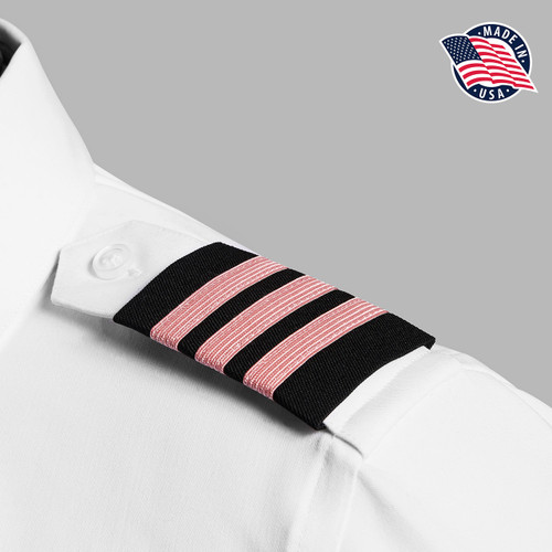 Epaulets - Black and Pink - 3 Stripe