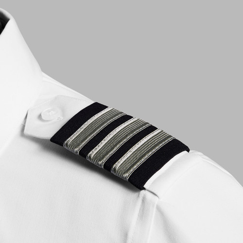 Pilot Uniform Grey 3 Stripe Epaulet