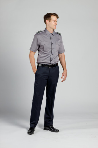 Men's Short Sleeve - Grey - Fitted - Brooks - with Vertical Lift Embroidery