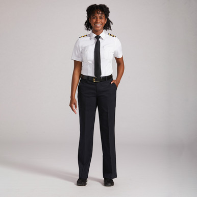 パンツ OFF-WHITE MIDNIGHT BLUE WOOL PANT Tropo-Pilot-Shirt-Womens-Short