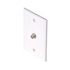 Steren 200-251WH F Connector Wall Plate White F-81 Coaxial Jack Plug Gold Connect Single Coax Cable 75 Ohm Audio Video Signal Connector TV / Cable Hook-Up Flush Mount