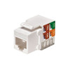 Eagle CAT5E Keystone Jack White RJ45 110 Punch Down Jack Connector Network 8P8C Cat-5e RJ-45 QuickPort 8 Wire Twisted Pair Modular Telephone Wall Plate Snap-In Insert Computer Data Network Telecom