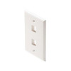 Steren 310-202WH 2 Cavity Keystone Wall Plate White 2 Port Flush Mount Audio Video Single Gang QuickPort Easy Audio Video Data Junction Snap-In Insert Connection, Part # 310202-WH