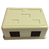 Surface Mount Box Ivory 2 Port Jack Block Plastic Enclosure Box Junction Modular Network Telephone Jack Data Outlet