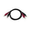 Steren 265-603BK Dual RCA Audio Patch Cord Stereo 3' FT Cable AV Male Audio Video Signal Dual Jack Plug Component Patch Cord, 4 Head Male Color Coded Connector, Part # 265603-BK