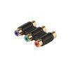 Steren 251-117 Component Video Coupler Gold Plate Video Adapter 3X RCA Female to 3X RCA Female RGB Triple In-Line Composite AV RED, GREEN, BLUE Barrel Splice 1 Pack, Part # 251117