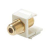 Steren 310-416LA F Type Keystone Insert Coupler Jack Light Almond Gold F-81 Barrel Splice Gold Plate Light Almond Insert F-Type Barrel Connector F81 Keystone Jack 75 Ohm Snap-In