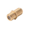 Steren 200-051 Gold Plate F Coupler Female to Female Barrel Splice Inline Connector Single 1 Pack Adapter Joiner In-line Coaxial Plug Double Female In Line AV Signal Component Connect, Part # 200051