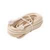 Steren 304-015IV 15' FT Telephone Line Cord Ivory 4-Wire Conductor with RJ11 Plug Each End Flat Cord Cable 6P4C RJ-11 Phone Cord Cross-Wired for VoIP Cable Line Connector, Part # 304015-IV