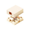 Leviton 633-C2452-I Phone Jack Ivory Surface Mount Modular 6P4C Gold Plated Contact Pins Telephone Block Cover Box 6 Position 4 Conductor Modular Plug Connection Jack