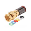 Steren 200-084 RG-59 BNC Compression Connector Gold Plated with 6 Color Bands Permaseal II Coaxial Cable Snap-On Line Plug Adapter, RF Digital Audio Video RG59 Component Connection, Part # 200084