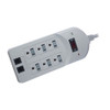 Steren 905-218 6-Outlet Modem Surge Suppressor Power Protector 210 Joules AC UL Listed Power Protector with LED Surge and Wiring Indicator Lights, 6' FT Cord, On/Off Power Switch, Part # 905218