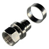 Eagle RG11 Coaxial Cable Hex Crimp Connector Two Piece Male Silver Plate F-Connector 1 Pack Crimp-On Bulk Coaxial Plugs