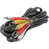Steren 206-278 12' FT 3-RCA Cable Triple Red/Yellow/White Male to Male Dubbing Composite Cable Nickel Plate A/V Stereo DVD VCR Hook-Up Jumper with Plug Connectors