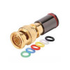 Eagle BNC Compression Connector RG-59 Gold Permaseal II Six Color Rings Coaxial Cable Snap-On Line Plug Adapter, RF Digital Audio Video RG59 Component Connection