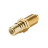 Steren 251-508-10 F to RCA Female Coupler WHITE BAND Gold Plate Adapter Connector Insert Wall Plate Coaxial to RCA Female Plug Jack 1 Component Connector, Part # 251-508-10