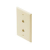 Steren 301-214AL Dual Modular Telephone Wall Plate Almond RJ11 Flush Face 4-Conductor Gold Plated Contacts Jack 2 Socket 6P4C UL RJ-11 Face Plate Duplex Audio Signal Data Line Cord Plug, 2 Outlets, Part # 301214-AL