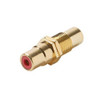 Steren 251-505 RCA Coupler Female Each End Jack RED BAND Gold Plate Barrel Insert Audio Video Round Adapter Insert Wall Plate RCA to RCA Plug Jack 1 Component Connector, Part # 251505