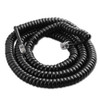 Steren 302-025BK 25' FT Handset Coiled Cord Telephone Black Modular 4 Conductor UL RJ22 Plugs Each End RJ-22 4P4C Phone Line Telephone Hand-Set Snap-In Replacement