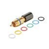Steren 200-081 Mini RG59 RCA PermaSeal II Compression Coaxial Connector 360 Degree Connect High Performance Gold Plated Brass 6-Color Bands Audio Video Perma Seal II RG-59 A/V Connectors, 1 Pack, Part # 200-081