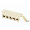 Eagle Telephone Surface Mount Block 4 Line Terminal Box Wiring Junction Up to 4 Extension Lines Phone Distribution Splitter 4C 6X4 Gold Plated Contacts Cord with RJ-11 Plug RJ11 Jack Block Ivory Junction Box