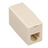 Steren 300-037 Telephone Coupler Ivory 6-Conductor 6P6C Data Modular RJ12 Gold Inline RJ-12 Phone In-Line Cable Female Jack Cord Add-On Snap Plug Adapter, Part # 300037