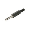 Steren 250-110 Audio Phone Plug 1/4" Stereo 6.3mm Plastic Handle Metal Threaded Insert Solder Terminals Strain Relief Design Threaded Insert Black Plastic Handle 1/4" Stereo Audio Phone Plug, Part # 250110