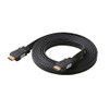 Steren 516-506BK 6' FT HDMI Flat Cable Black 1080p 1.3 Approved 1080p Video Resolution Male to Male 28 AWG High Definition Multi-Media Interface HDMI Flat Interconnect Cable with Gold Connectors, Part # 516506-BK