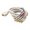 Steren 253-806IV 6' FT SVGA Python HDTV Video Component Cable to 5 BNC Male HD-15 VGA RGBYW Dual Shield Ivory Cable Stereo 5-BNC Male to SVGA 24 K Gold Plate Color Coded Digital Signal Jumper, Part # 253806-IV