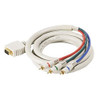Steren 253-506IV 6' FT VGA HD-15 SVGA 3-RCA Male Cable Python D-Sub HDTV Gold Component RGB Ivory 24 K Gold Plate Color Coded Double Shielded Digital Signal Jumper, Part # 253506-IV