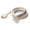 Steren 253-612IV 12' FT Python SVGA Cable 15 Pin HD-15 5 RCA Male Component Ivory Gold HDTV RGBYW Video Audio Cable Stereo Color Coded Double Shielded Digital Signal Jumper, Part # 253612-IV