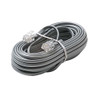 Eagle 15' FT Telephone Cord Cable Flat RJ12 Silver Satin 6 Conductor Line Telephone Cord with Plug Connectors Each End Modular 6P6C RJ12 Phone Connect RJ-12 Communication Wire Extension Cable