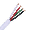 Steren 255-934WH 500' Ft 16 AWG Ga 4-Conductor In Wall Speaker Cable White Pro Grade Audio Digital Speaker Stranded Copper High Strand Count PVC Jacket UL Listed Pull Box In-Wall Flexible Signal Transfer, Part # 255934-WH