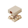 Steren 300-147IV Telephone Modular Surface Mount Jack Ivory 6 Conductor Wire One Port Phone 6P6C Block Phone Line Cable Connect Wall Box Plug, Part # 300147-IV