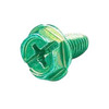 Steren 220-600GR Ground Wire Screw Green Grounding Thread Forming Hex Ground Wire Attachment Multiple Tool Use Hex Head Flat or Phillips Head, Part # 220600-GR