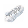 Eagle 7' FT Modular Data Cable Cord RJ11 6P4C Plugs Each End 4 Conductor 28 AWG Data Processing Cable Cord Flat White Modular Wire Data Communication Extension Cable