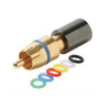 Eagle  RCA Compression Connector RG-59 6 Color Bands Gold Plate Male Permaseal II RG59 Female to RCA Male Plug Adapter, RF Digital Commercial AV Component