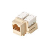Steren 310-120IV-10 CAT5e RJ45 Keystone Jack Insert Ivory 110 Style Modular Ethernet Connector Network 8P8C 8 Wire Twisted Pair QuickPort Telephone Wall Plate Snap-In Insert Data Telecom, 10 Pack, Part # 310120-IV-10