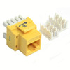 Eagle CAT5e Keystone Jack Yellow RJ45 110 Type 8P8C Insert Modular Multi-Media Datacom Network Connector QuickPort 8 Wire Twisted Pair Snap-In Telecom Port
