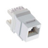 Eagle CAT5E Keystone Jack Insert White RJ45 8P8C 180 Degree 110 Punch Down Connector Network QuickPort 8 Wire Twisted Pair Modular Telephone Wall Plate Snap-In Insert Computer Data Telecom