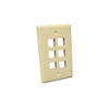 Eagle 6 Port Keystone Wall Plate Ivory 10 Pack QuickPort Channel Master Flush Mount