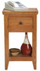 Eagle 16.5 x 28" Telephone Stand Rene Sedona Oak Home Furniture with Solid Wood Lines, Straight Leg Design, Pull-Out Drawer, Brushed Black Hardware and Open Bottom Shelf, Part # E-7006