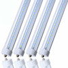 CNSUNWAY LED Tube Light Bulb T8 FA8 Single Pin No Ballast 8' FT Clear 45 Watt Single Row 6000K Direct Wire Bypass