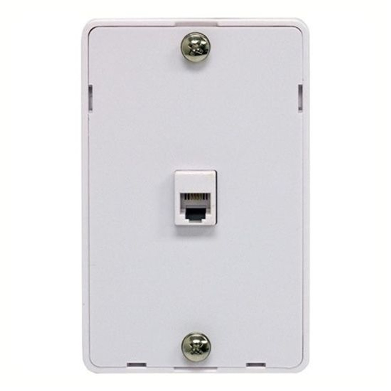 Leviton 832-C0253W RJ11 Single Gang Wall Phone Jack White Surface Mount 4 Wire Flush Telephone Line Plug Cover Wall Connect Hanger