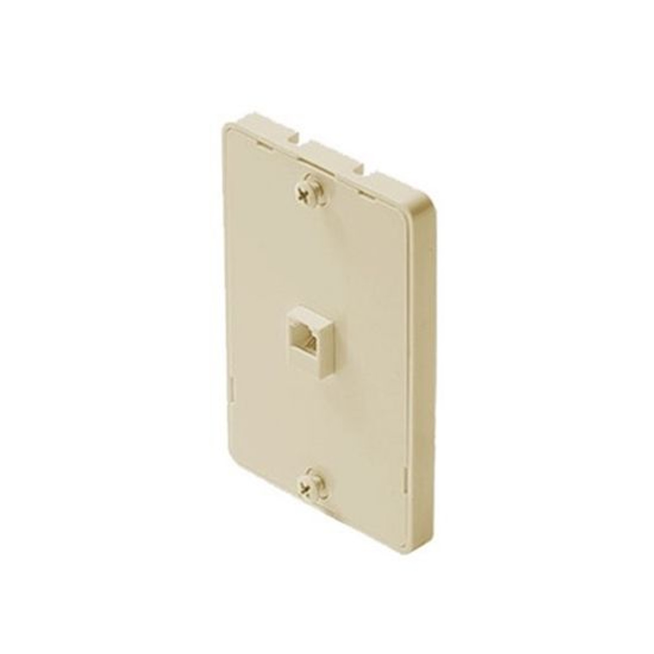 Leviton CO253-1 Phone Jack Wall Mount Plate Ivory 4 Conductor 6P4C Modular RJ11 Surface Flush Mount