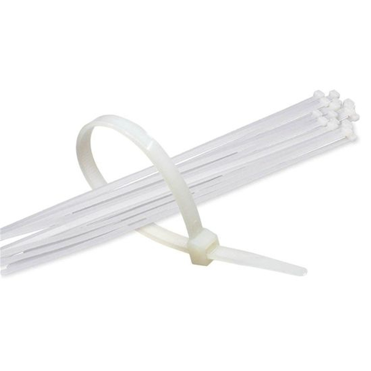 Vanco 10" Inch Cable Ties Natural 50 Lb 10 Pack Quick Wire Zip Tie Bundle Easy Lock Opaque Straps, Coax Cable Telephone Cat 5e Data Line Organizer UL Listed