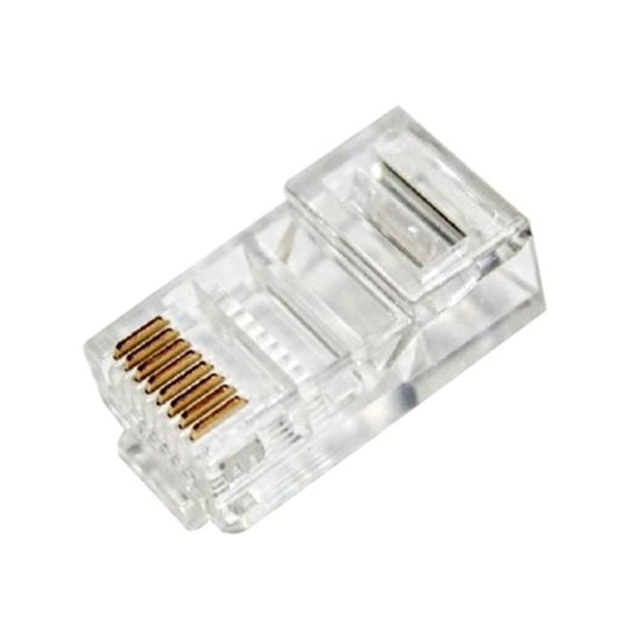 Eagle CAT5E Modular Plug Connector RJ45 25 Pack Solid Round Ideal Type 8P8C Gold Network Phone Line Plugs 8 Pin Audio Data Signal Snap-In Telephone CAT5 & CAT5E Connectors, Contractor Grade