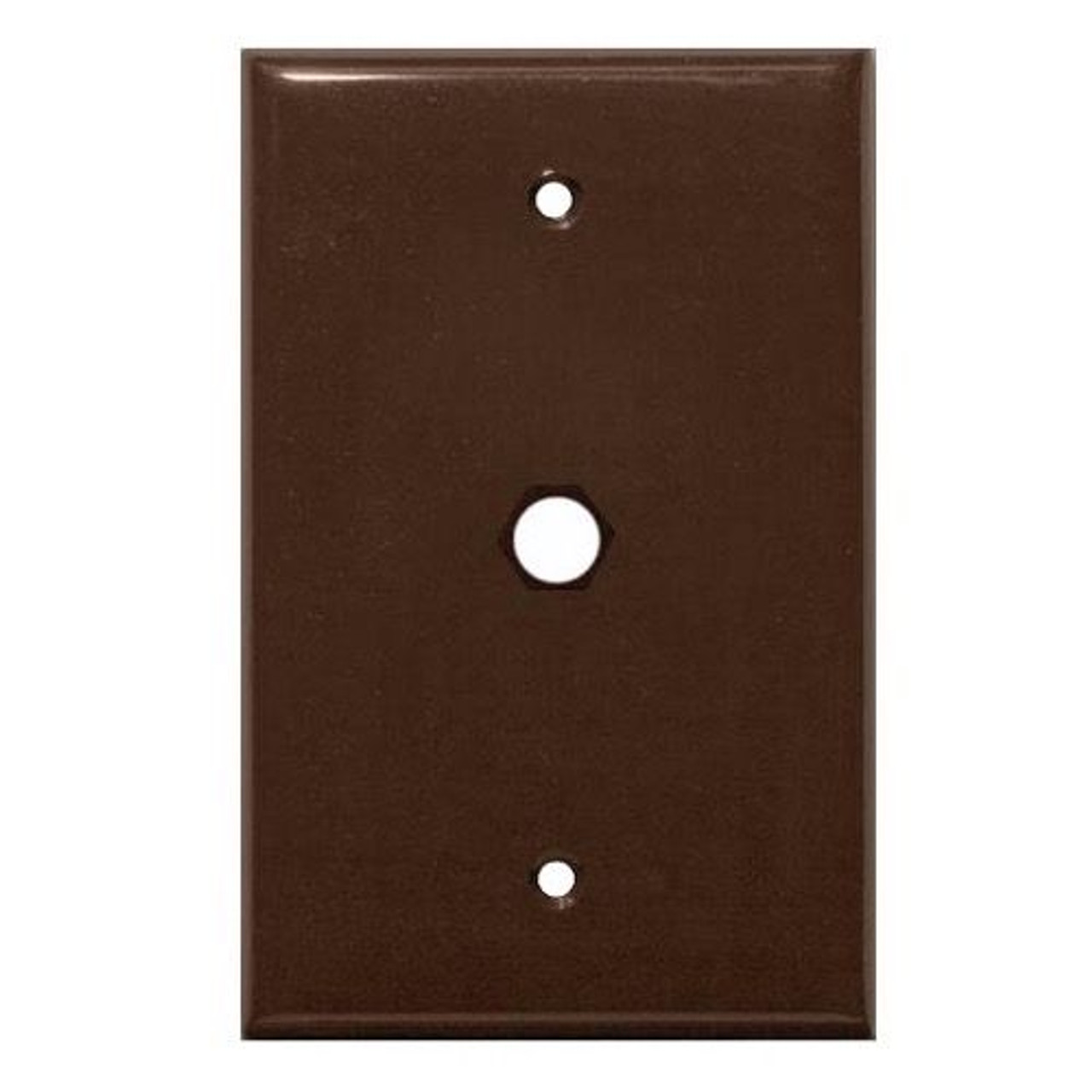 Eagle Wall Plate Blank Brown Single Gang Connector Hole Cable Coax Audio Video Data Signal 75 Ohm Plug Connector Nylon Flush Mount Outlet Cover with Hole for Hardware