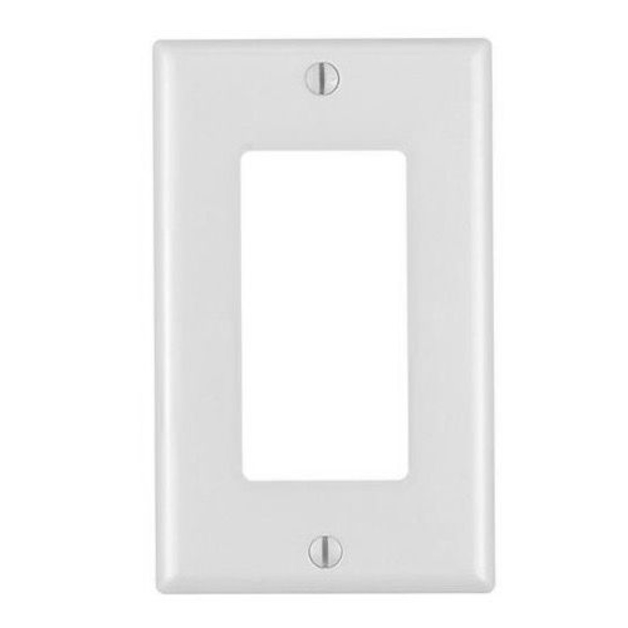 Wall Plate Blank White Leviton Decora High Abuse Nylon Audio Video Signal Outlet Cover with Large Device Component Switch Jack Opening, Part # 80401-W