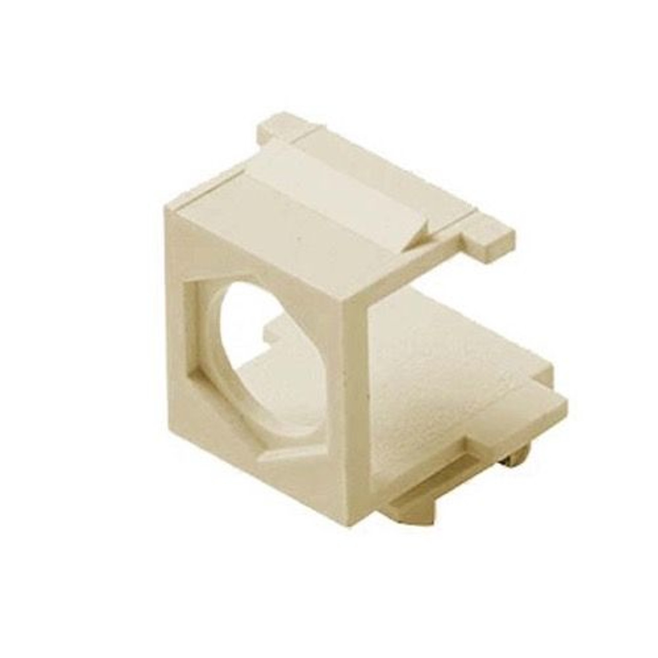 Eagle F Type Blank Keystone Jack Insert Ivory Module F-Connector Blank Wall Plate Module A/V QuickPort Thru Port Snap-In with Hole Coaxial Cable TV Wire Run